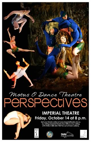 Poster of Motus O Dance Theatre performance at the Imperial Theatre on Friday, October 14, 2011.